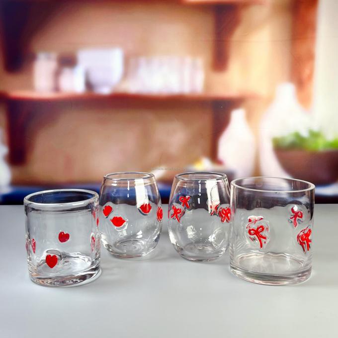 Handmade Modern Design Colorful Cocktail Drinking Glasses Custom Confetti Beverage Highball Glass 5