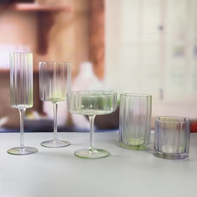 Tri-color Gradient Frosted Champagne Glass Customized Sprayed Color