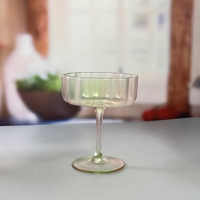 Tri-color Gradient Frosted Coupe Glass Customized Sprayed Color