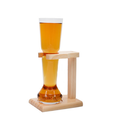 Craft Beer Glasses With Wooden Stand