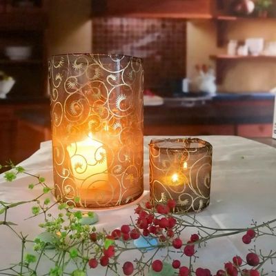Decorative Handmade Silk Sleeve Coat Cylinder Candle Holders