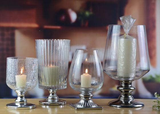 Handmade Ancient Pillar Candle Holders With Silver Foot