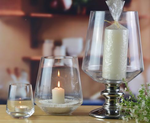 Handmade Ancient Pillar Candle Holders With Silver Foot