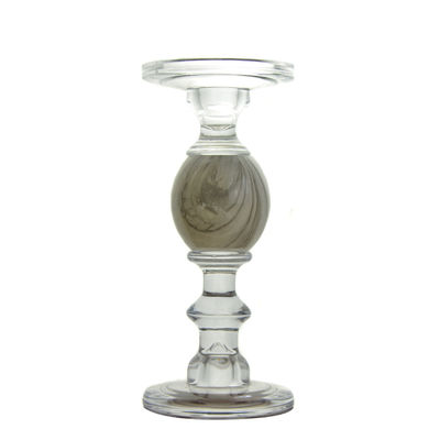 Crystal 3 Size Long Stem Candle Holders With Marble Planet