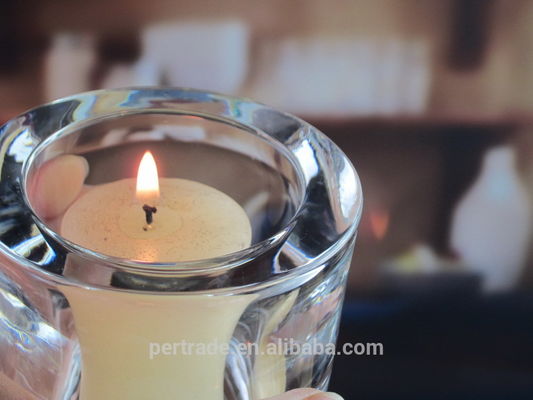 Thick Wall Glass Cylinder Candle Holders For Table Decoration
