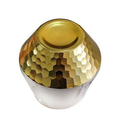 400ml Hand Cut Gold Honeycomb Crystal Wine Glasses