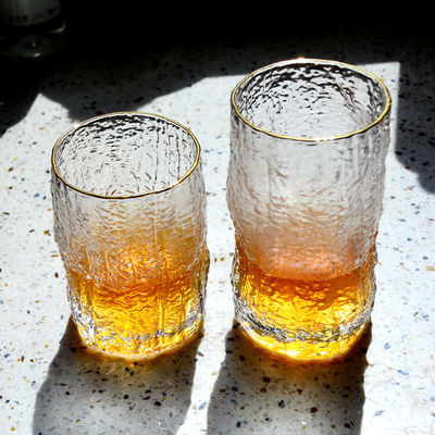 Creative Embossed Stump Whiskey Glasses , Engraved Whiskey Glasses