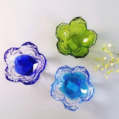 Ins Cherry Blossom Glass Sauce Plates For Dinner Table