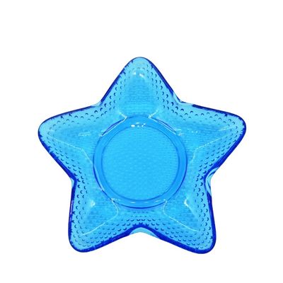 Ocean Series Sea Shell Blue Glass Charger Plate For Dessert