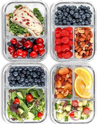 3 Compartment Heat Resistant Borosilicate Glass Charger Plates