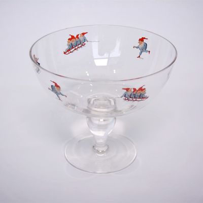 Large Diameter Crystal Glass Fruit Bowl , Crystal Salad Serving Bowl With Stand