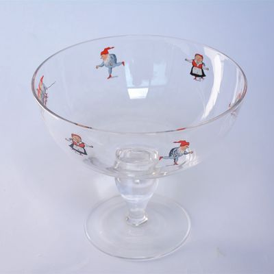 Large Diameter Crystal Glass Fruit Bowl , Crystal Salad Serving Bowl With Stand