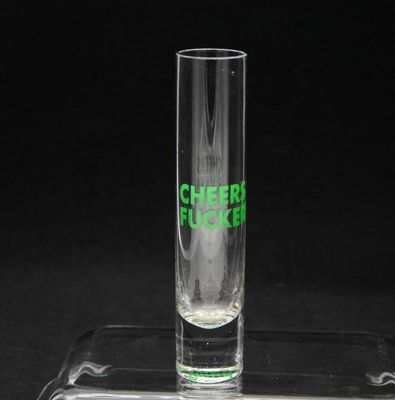 Long Sparkling Crystal Cocktail Glasses With Color Decal