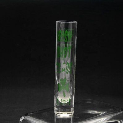 Long Sparkling Crystal Cocktail Glasses With Color Decal