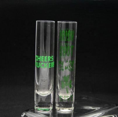 Long Sparkling Crystal Cocktail Glasses With Color Decal