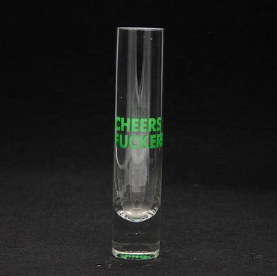Long Sparkling Crystal Cocktail Glasses With Color Decal