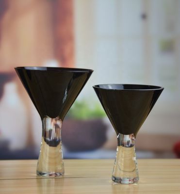 Whole Set Heavy Stout Stemed Crystal Cocktail Glasses , Vintage Martini Glasses