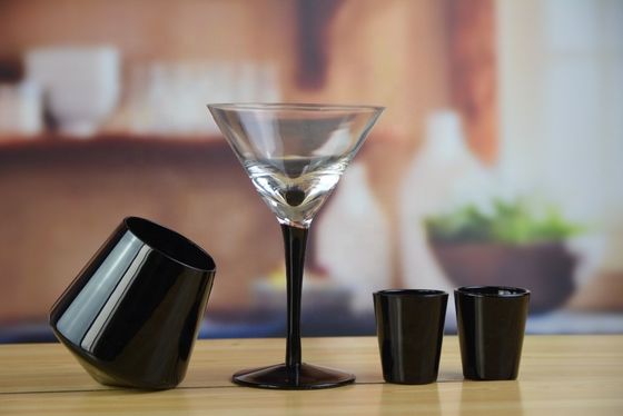 Whole Set Heavy Stout Stemed Crystal Cocktail Glasses , Vintage Martini Glasses