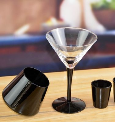 Whole Set Heavy Stout Stemed Crystal Cocktail Glasses , Vintage Martini Glasses