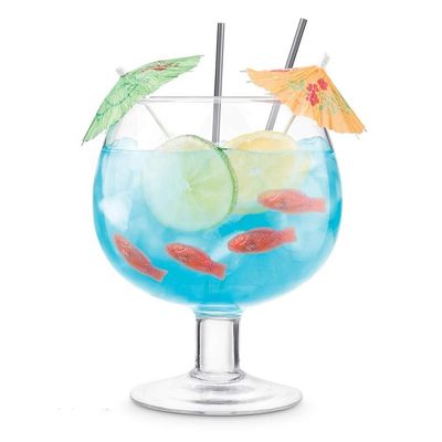 Handblown Giant Crystal Cocktail Glasses With Logo Decal