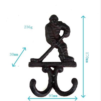 Ice Hockey Rustic Cast Iron Coat Hooks Cast Iron Crafts