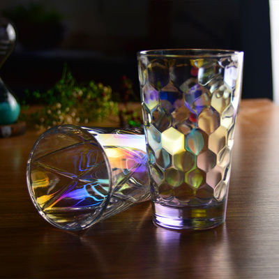 Iridescent Honeycomb Tumbler Drinking Glasses For Bar