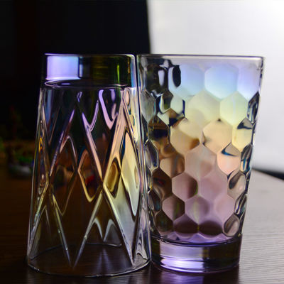 Iridescent Honeycomb Tumbler Drinking Glasses For Bar