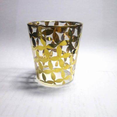 Gold Print High End Stemless Wine Glass Tumbler , Crystal Highball Glasses