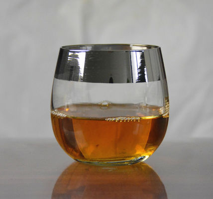 Silver Rim Ion Plated Platinum Tumbler Drinking Glasses