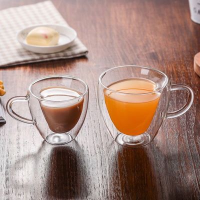 Creative Lover Heart Shape Borosilicate Transparent Tea Cups