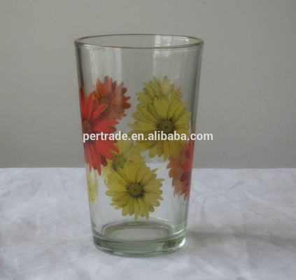 Silk Printed Blooming Daisy 16 Oz Highball Glasses