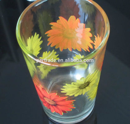 Silk Printed Blooming Daisy 16 Oz Highball Glasses