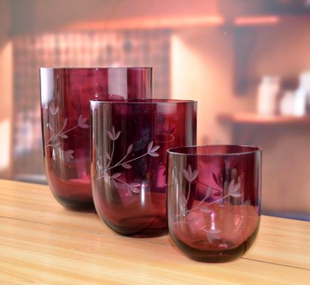 Customize Color U Shape Hand Cutting Decorative Glass Vase