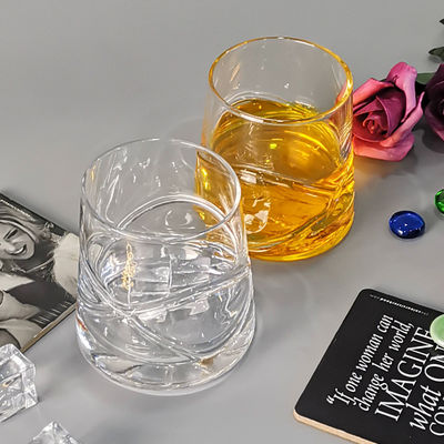 Inlaid Arc Design Handmade Whiskey Glass