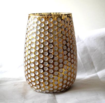 3 Size Silver Color Egg Shape Glass Candle Holders
