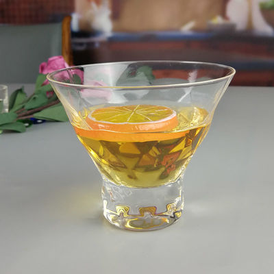 Lead Free Crystal Cocktail Glasses With Optical Diamonds Design