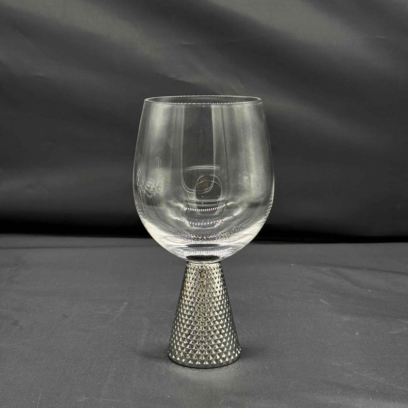 quality Lead Free Crystal Electroplate Diamond Base Wine Glass Set Featuring Modern Art Unique Style Perfect For Elegant Dining And Special Occasions factory
