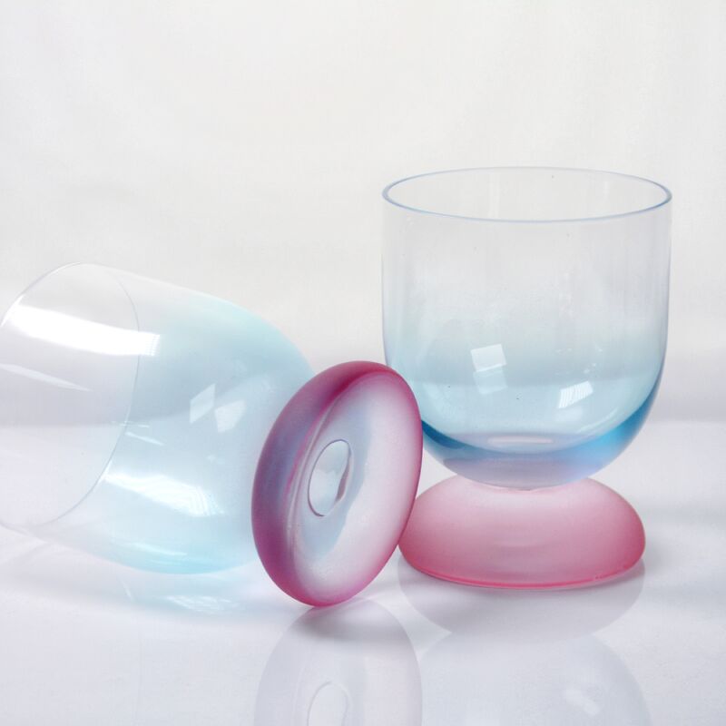 quality Handblown Crystal Wine Glass Goblet with Two-color Gradient and Frosted Base for 300ml Wine Cocktail & Home Decor factory