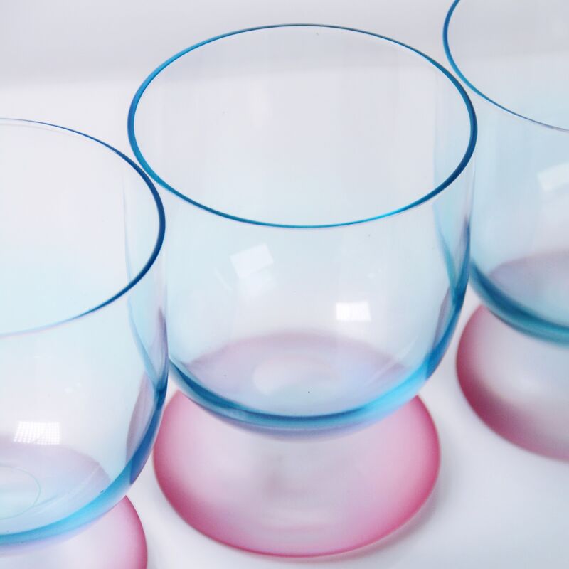 quality Handblown Crystal Wine Glass Goblet with Two-color Gradient and Frosted Base for 300ml Wine Cocktail & Home Decor factory