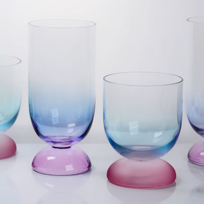quality Handblown Crystal Wine Glass Goblet with Two-color Gradient and Frosted Base for 300ml Wine Cocktail & Home Decor factory