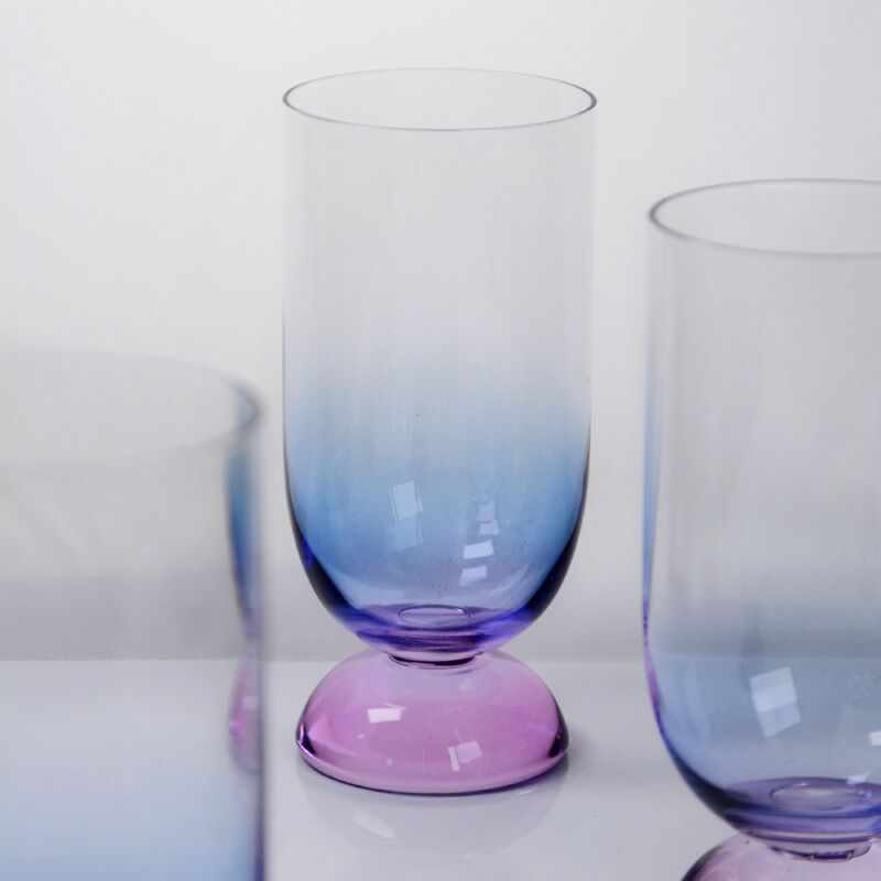 quality Handblown Crystal Wine Glass Goblet with Two-color Gradient and Frosted Base for 400ml Wine Cocktail & Home Decor factory