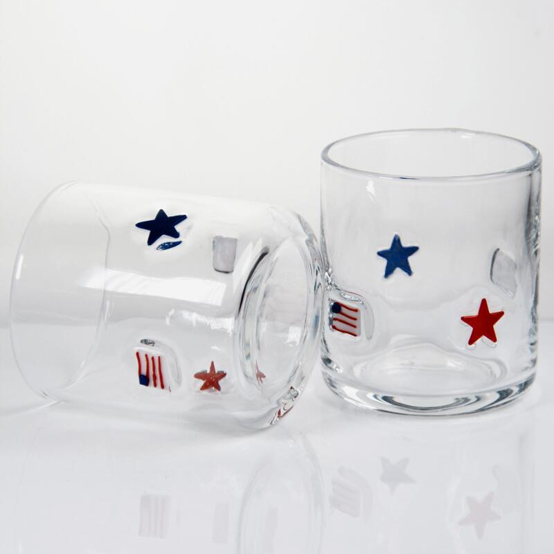 quality Hand Blown Patriotic Design Icon Glass with 400ml Capacity - Clear Tumbler for Whiskey and Cocktails factory
