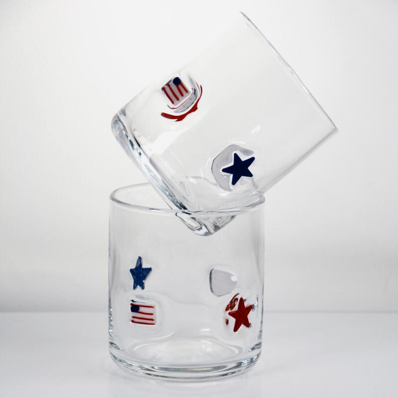quality Hand Blown Patriotic Design Icon Glass with 400ml Capacity - Clear Tumbler for Whiskey and Cocktails factory