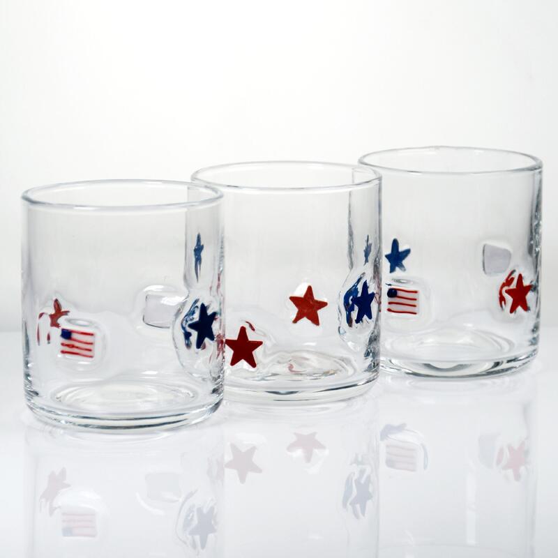 quality Hand Blown Patriotic Design Whiskey Glass with 400ml Capacity - Clear Tumbler for Whiskey and Cocktails factory