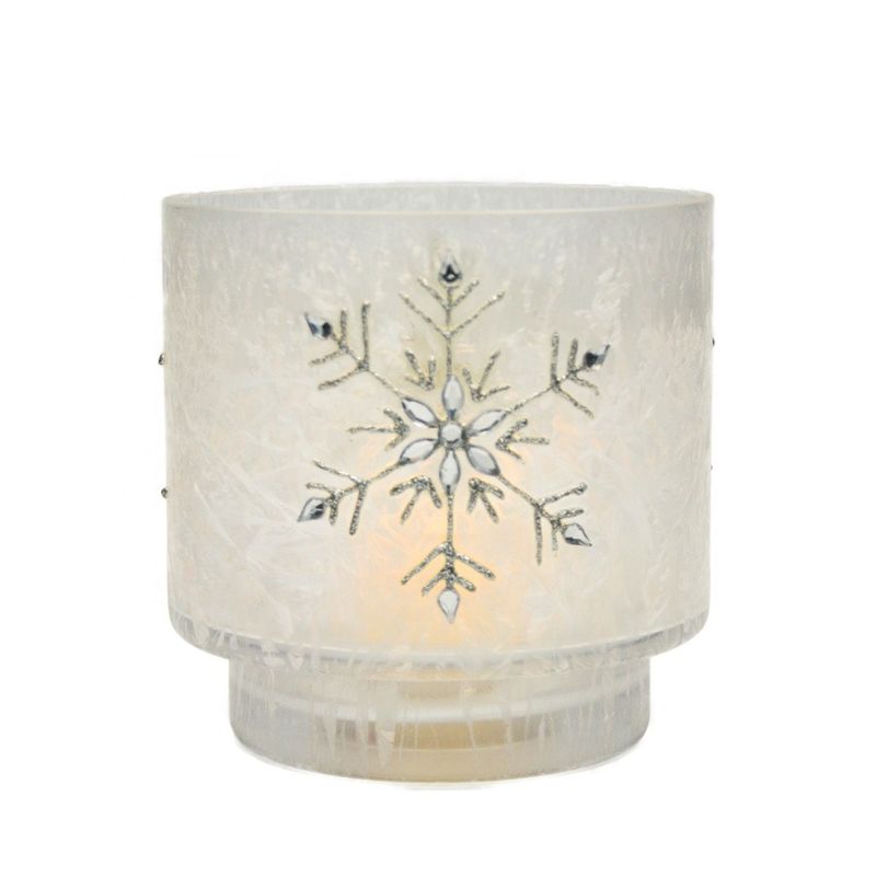Snow Flake Glass Candle Holders