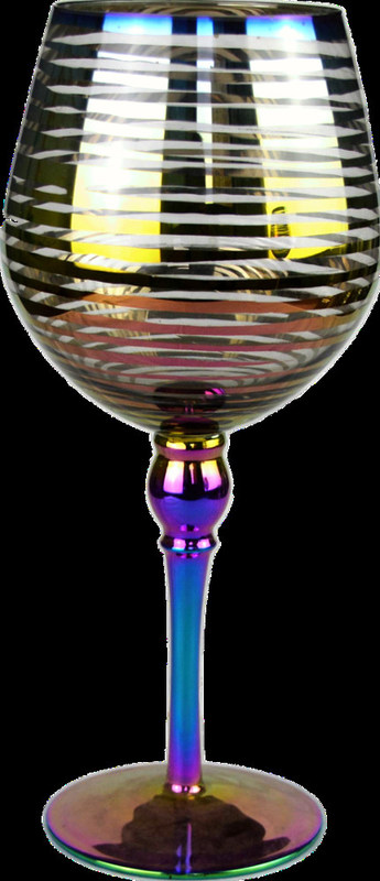 quality Laser Circles Pattern Iridescent Crystal Wine Glass With Pearl Stem factory