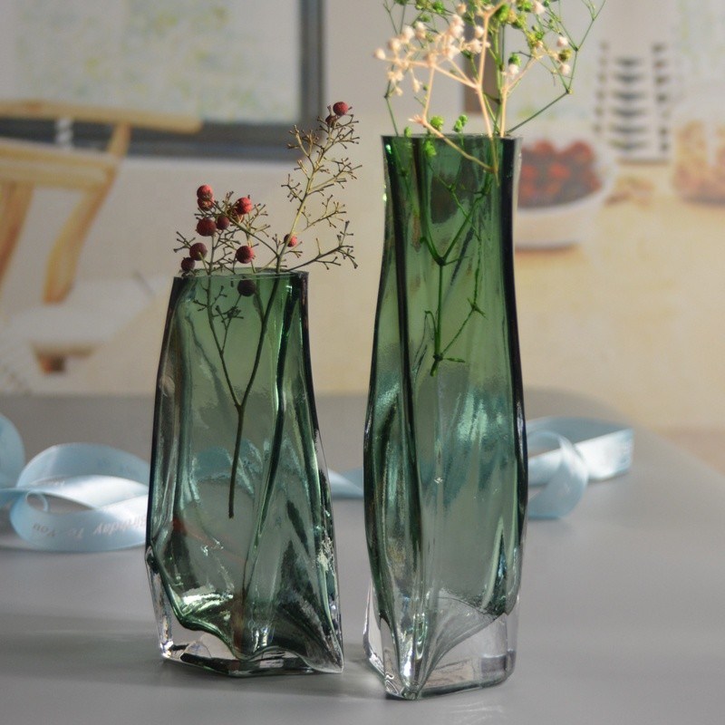 quality 3 Size Warped Grey Color Tall Centerpiece Vases factory