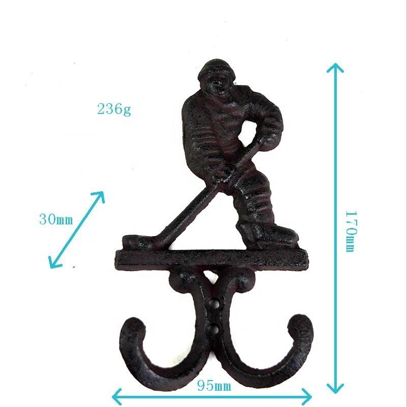 Ice Hockey Rustic Cast Iron Coat Hooks Cast Iron Crafts