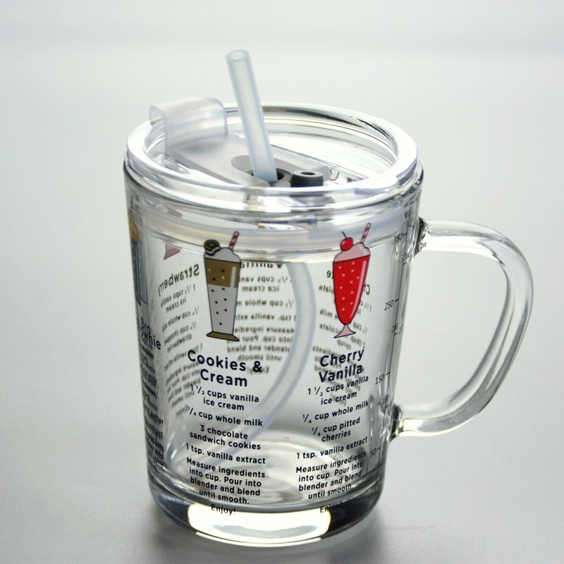 quality Cartoon Crystal Drinking Glass With Lid And Silicate Straw factory