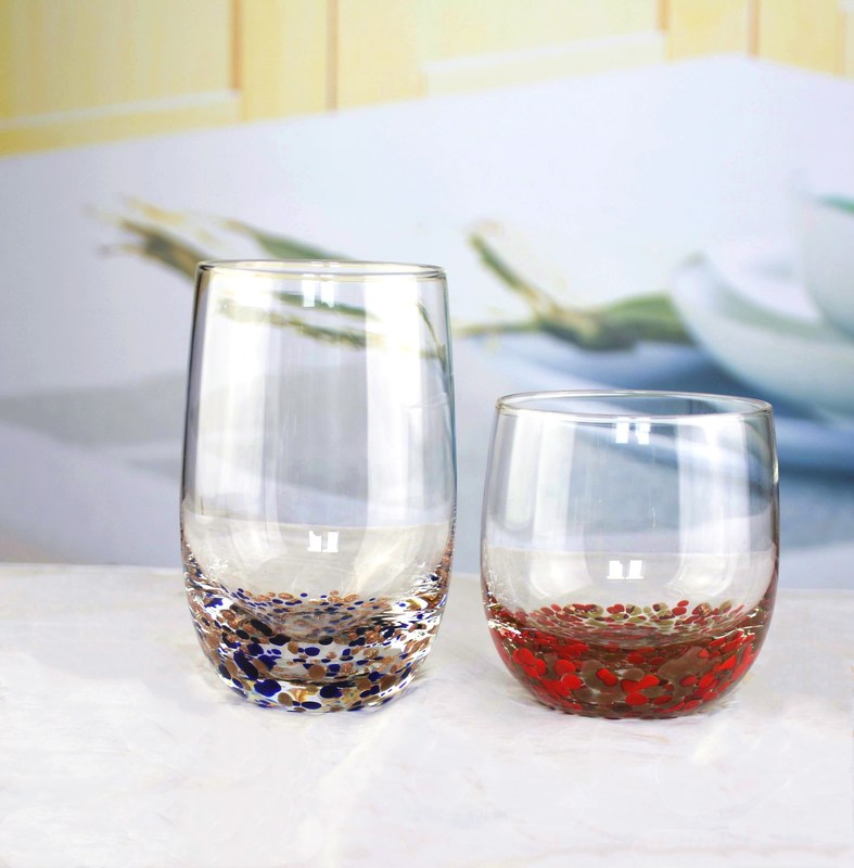 quality Red Stars Bottomed Creative Macadam Tumbler Drinking Glasses factory